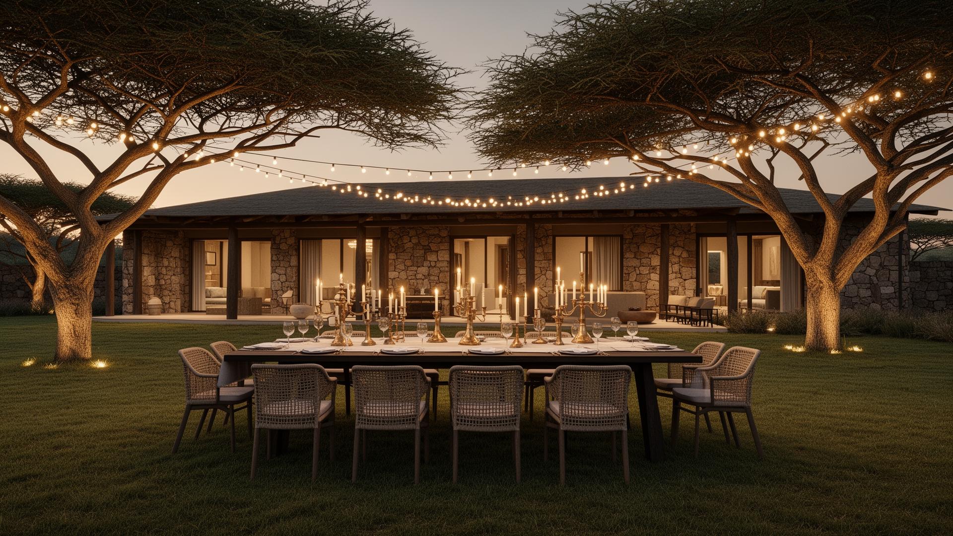 Event Lawn — open-air celebrations beneath acacia trees